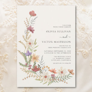 Invitation Automne Fleur sauvage Floral Mariage