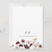 Invitation Automne Fleur sauvage Floral Mariage (Dos)