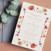 Invitation Automne Fleur sauvage ivoire Automne Photo Mariage