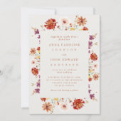 Invitation Automne Fleur sauvage ivoire Automne Photo Mariage (Devant)