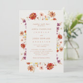 Invitation Automne Fleur sauvage ivoire Automne Photo Mariage (Debout devant)