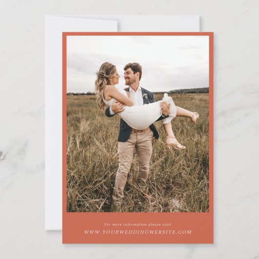 Invitation Automne Fleur sauvage ivoire Automne Photo Mariage (Dos)