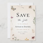 Invitation Automne Fleur sauvage Papillon Nature Fleur séché (Devant)