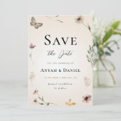 Invitation Automne Fleur sauvage Papillon Nature Fleur séché (Debout devant)