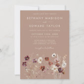 Invitation Automne Fleur sauvage Pré tout en un Mariage (Devant)