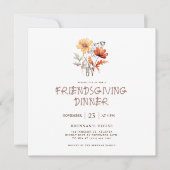Invitation Automne Fleur sauvage Thanksgiving Friendsgiving D (Devant)