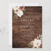 Invitation Automne Fleurs bohémiennes d'automne Mariage de bo (Devant)