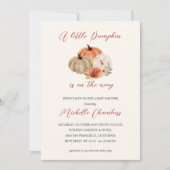 Invitation Automne Fleurs Citrouilles Baby shower élégant (Devant)