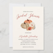 Invitation Automne Fleurs Citrouilles Élégante Fête des marié (Devant)