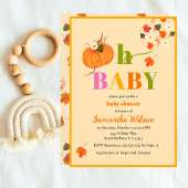 Invitation Automne Fleurs Citrouilles Fille Baby shower Invit
