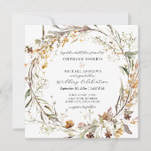 Invitation Automne Fleurs d'automne Élégant Rose Bourgogne Ma (Devant)