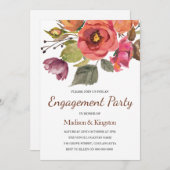 Invitation Automne Fleurs d'automne Engagement Fête Invitatio (Devant / Derrière)