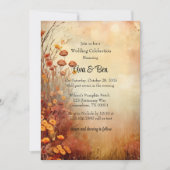 Invitation Automne Fleurs orange Fête Mariage rustique (Devant)
