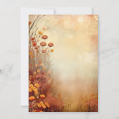 Invitation Automne Fleurs orange Fête Mariage rustique (Dos)