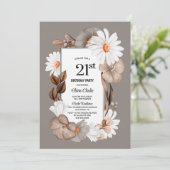 Invitation Automne Floral 21e fête d'anniversaire (Debout devant)