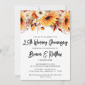 Invitation Automne Floral 25e anniversaire du Mariage (Devant)