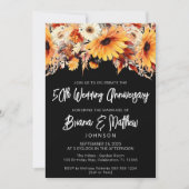 Invitation Automne Floral 50e anniversaire Mariage (Devant)