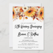 Invitation Automne Floral 50e anniversaire Mariage (Devant)