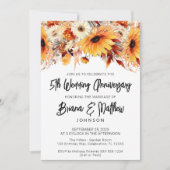 Invitation Automne Floral 5e anniversaire Mariage (Devant)