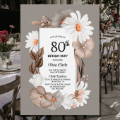 Invitation Automne Floral 80e fête d'anniversaire