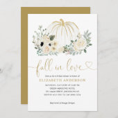 Invitation Automne Floral à Tomber Amoureux Mariage de Citrou (Devant / Derrière)