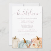 Invitation Automne Floral Aquarelle Citrouille Fête des marié (Devant)