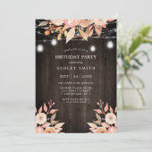 Invitation Automne Floral Aquarelle Lumière Anniversaire (Debout devant)