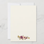 Invitation Automne Floral Aquarelle Répétition Dîner Invitati (Dos)