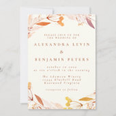 Invitation Automne Floral Aquarelle Wreath Boho Mariage (Devant)