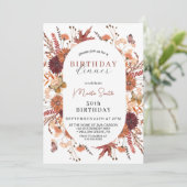 Invitation Automne Floral automne fête d'anniversaire (Debout devant)