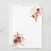 Invitation Automne Floral automne fête d'anniversaire (Dos)