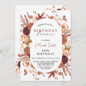 Invitation Automne Floral automne fête d'anniversaire (Devant / Derrière)