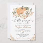 Invitation Automne Floral Automne Un Petit Baby shower Citrou (Devant)