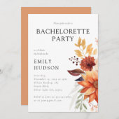 Invitation Automne Floral Bachelorette Party (Devant / Derrière)