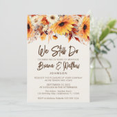 Invitation Automne Floral Beige Mariage Vow Renouvellement (Debout devant)