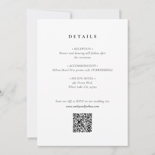 Invitation Automne Floral Boho en un seul Mariage (Dos)