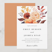 Invitation Automne Floral Boho Mariage (Devant / Derrière)