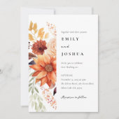 Invitation Automne Floral Boho Mariage (Devant)
