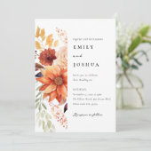 Invitation Automne Floral Boho Mariage (Debout devant)