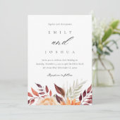 Invitation Automne Floral Boho Mariage (Debout devant)