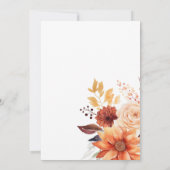 Invitation Automne Floral Boho Mariage (Dos)