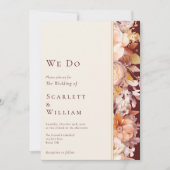 Invitation Automne Floral Bourgogne Crème Moderne Nous faison (Devant)