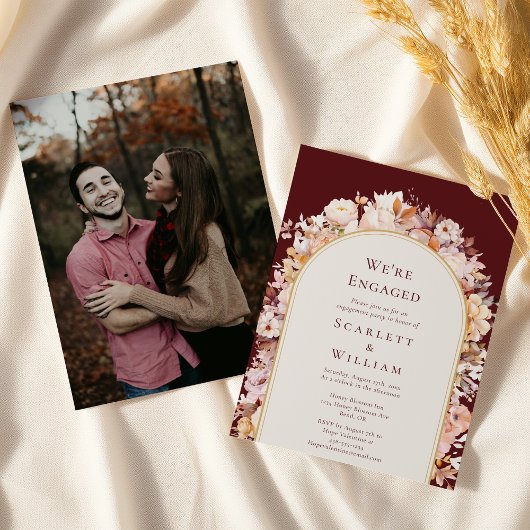 Invitation Automne Floral Burgundy Arch Photo Nous sommes eng