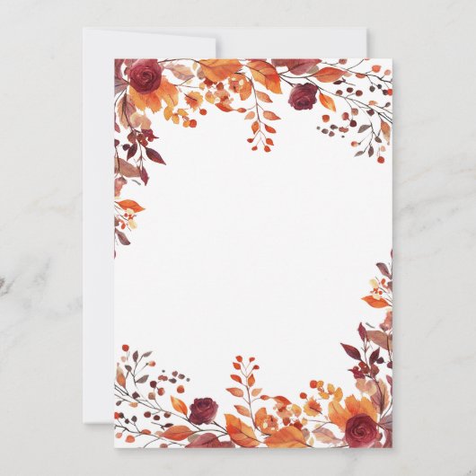 Invitation Automne Floral Célébration Chrétienne De La Vie Fu (Dos)