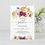 Invitation Automne Floral Citrouille Aquarelle Thanksgiving (Debout devant)