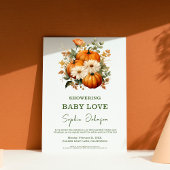 Invitation Automne Floral Citrouille Baby shower d'aquarelle