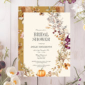 Invitation Automne Floral Citrouille Boho nuptiale de douche 