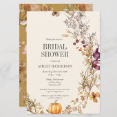 Invitation Automne Floral Citrouille Boho nuptiale de douche