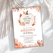 Invitation Automne Floral Citrouille Premier anniversaire