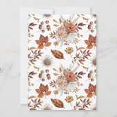 Invitation Automne Floral Citrouille Thanksgiving Dîner (Dos)